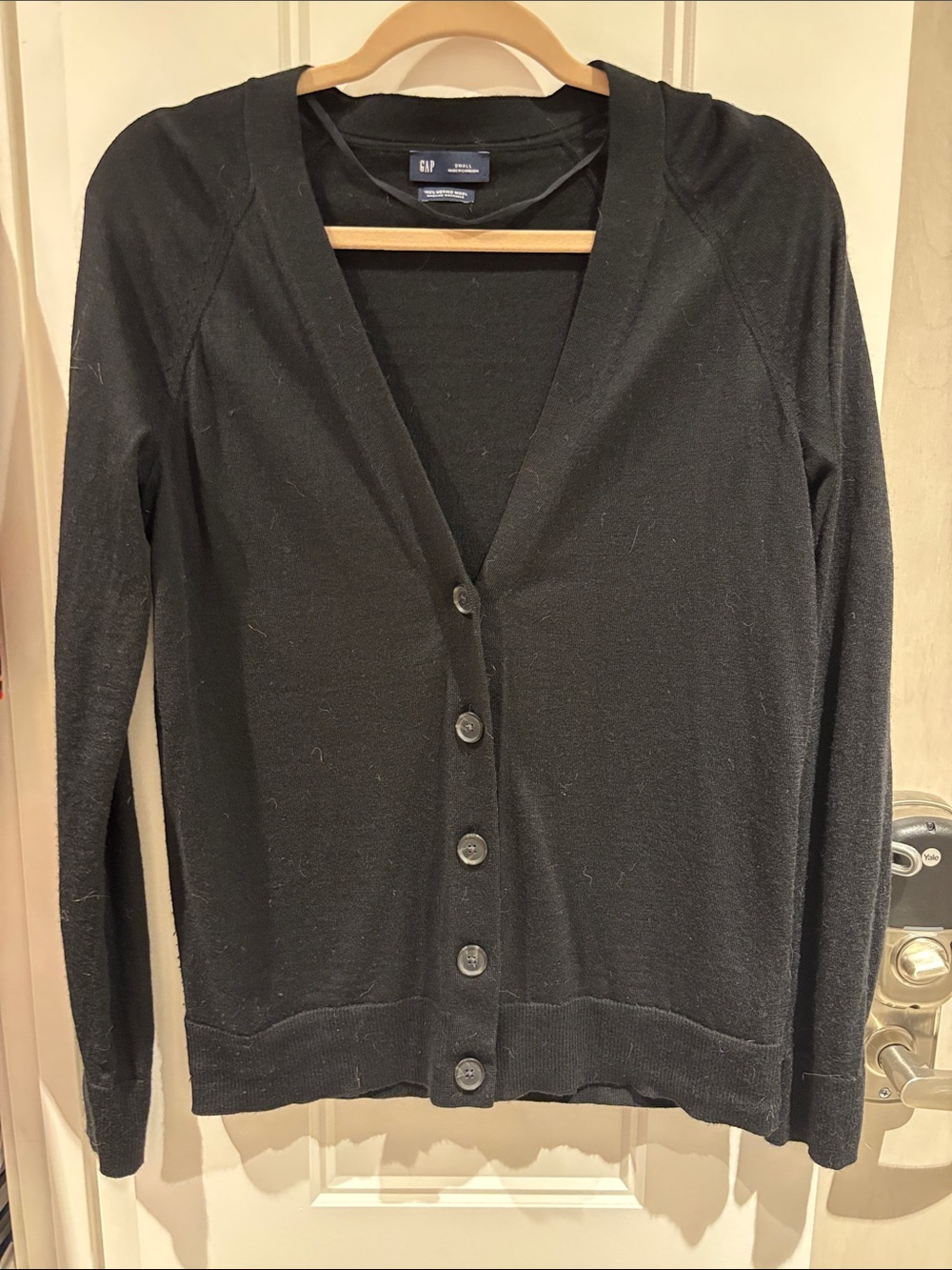 GAP Black V-Neck Button Cardigan